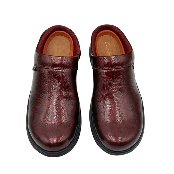 Clarks Women's ClarksPro Slip-on Clog Size 10 Burgundy Slip-resistant Flexible - Picture 11 of 12